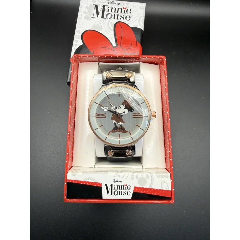 Disney Minnie Mouse Watch‎ Women's Quartz Black Band w/ Box